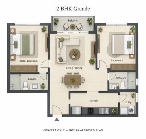 4 BHK floor plan at Raymond Invictus Mahim